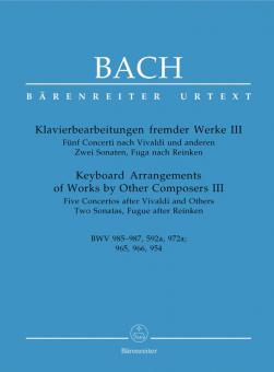 Piano arrangements of other works 3 BWV 985-987, 592a, 972a Standard