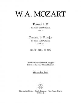 Konzert Nr. 1 D-Dur KV 412, 514 (386b) 