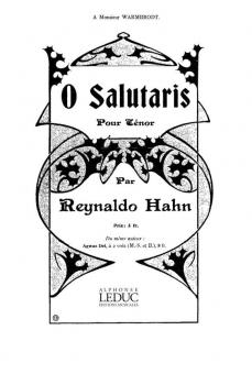 O Salutaris pour Tenor et Piano (Ou Orgue) 