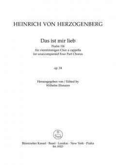 Das ist mir lieb (Psalm 116) op. 34 Standard