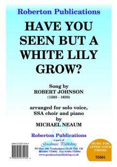 Have You Seen But A White Lily Grow 