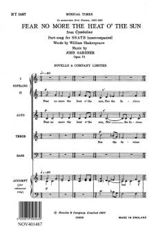 Fear No More The Heat O' The Sun (Cymbeline) Op.71 