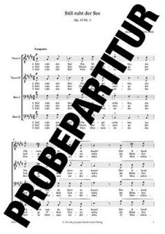 Still ruht der See! Nr. 1 op. 10 Standard