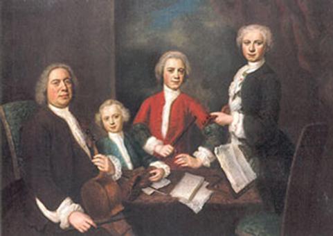 Johann Sebastian Bach mit drei seiner Söhne 