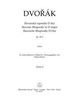 Slavonic Rhapsody no. 1 D major op. 45 