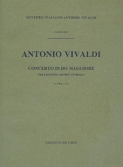 Concerto C Major Bassoon Strings Continuo Rv477 Score Fviii#13 T224 