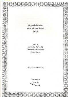 Orgel-Tabulatur von Johann Woltz Heft 4 