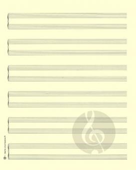 Notenpapier Quart-Format hoch (27x34) 6x2 Systeme (Klavier Solo) 