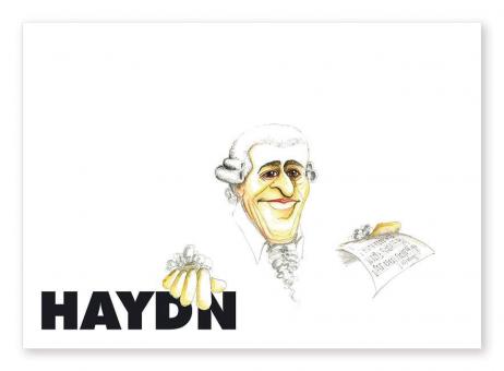 Postkarte Haydn Karikatur (10 Stück) 