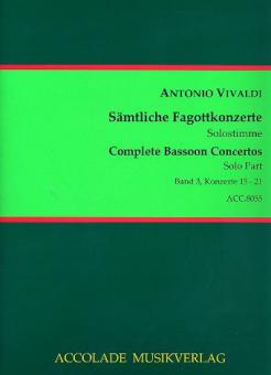 Sämtliche Fagottkonzerte Band 3 (Nr. 15-21) 