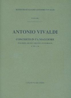 Concerto F Major Oboe Strings Continuo RV456 Score Fvii#16 T488 