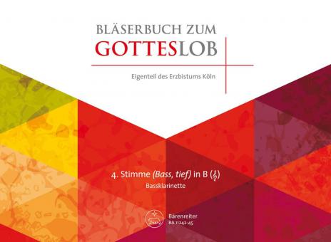 Bläserbuch zum Gotteslob - 4. Stimme (Bass, tief) in B (Violinschlüssel) 