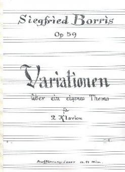 Variationen über ein eigenes Thema op. 59 