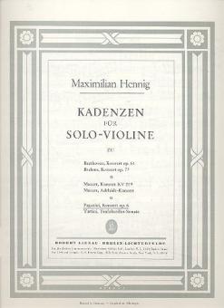 Cadenzas to: Paganini op. 6 op. 6 