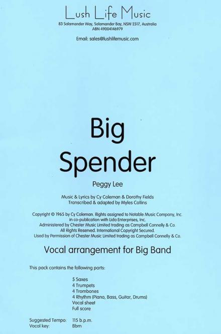 Big Spender (Cy Coleman) » Jazz Ensemble Sheet Music