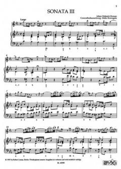 Sonata terza für Blockflöte und B.c. (Johan Helmich Roman) 