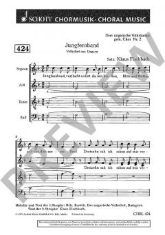 Drei ungarische Volkslieder Nr. 2 von Klaus Fischbach (Download) 