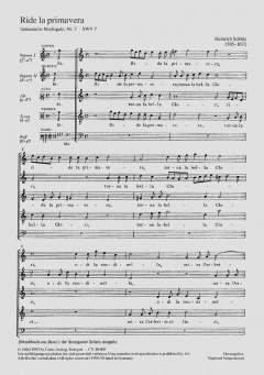 Ride la primavera (Es lächelt das Frühjahr) SWV7 von Heinrich Schütz (Download) 