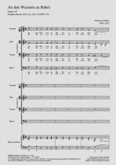 An den Wassern zu Babel sassen wir SWV37 von Heinrich Schütz (Download) 