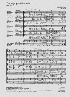 Das ist je gewisslich wahr SWV388 von Heinrich Schütz (Download) 