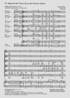 Selig sind die Toten SWV391 von Heinrich Schütz (Download) 