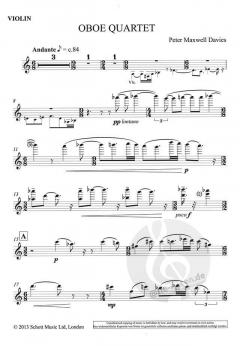 Oboe Quartet Op. 323 von Peter Maxwell Davies (Download) im Alle Noten Shop kaufen