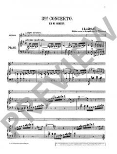 Concertino Nr. 3 e-Moll von Jean-Baptiste Accolay (Download) 