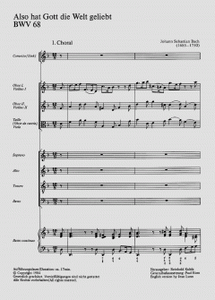 Also hat Gott die Welt geliebt von Johann Sebastian Bach (Download) 
