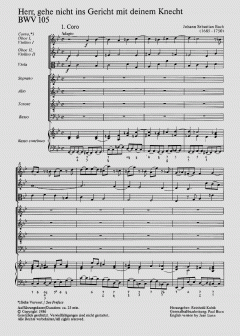 Herr, gehe nicht ins Gericht mit deinem Knecht von Johann Sebastian Bach (Download) 