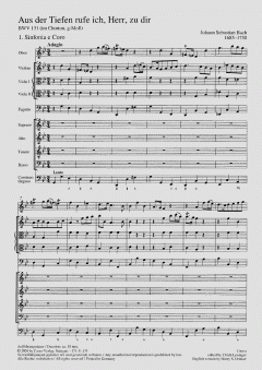 Aus der Tiefen rufe ich, Herr, zu dir von Johann Sebastian Bach (Download) 