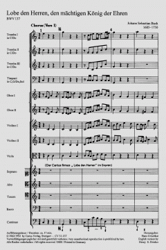 Lobe den Herren, den mächtigen König der Ehren von Johann Sebastian Bach (Download) 