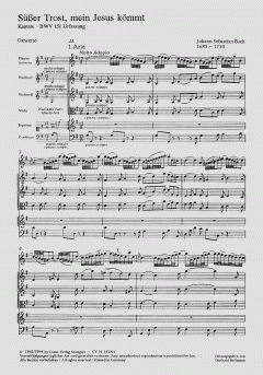 Süsser Trost, mein Jesus kömmt von Johann Sebastian Bach (Download) 