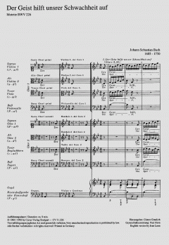 Der Geist hilft unser Schwachheit auf BWV 226 von Johann Sebastian Bach (Download) 