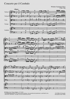 Concerto per il Cembalo in D-Dur von Wilhelm Friedemann Bach 