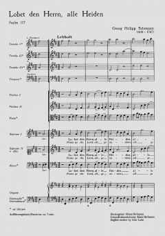 Lobet den Herrn, alle Heiden (I) von Georg Philipp Telemann (Download) 