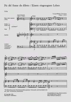 Piu del fiume da diletto (Einem eingezognen Leben) von Georg Philipp Telemann (Download) 