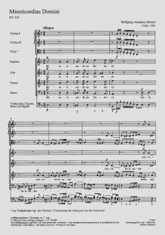 Misericordias Domini KV222 von Wolfgang Amadeus Mozart (Download) 