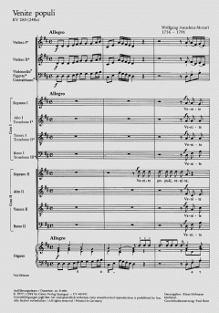 Venite populi KV260 von Wolfgang Amadeus Mozart (Download) 