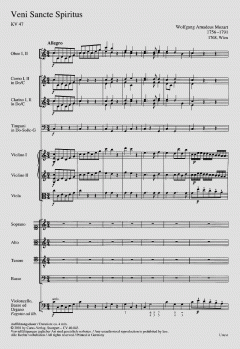 Veni Sancte Spiritus KV47 von Wolfgang Amadeus Mozart (Download) 
