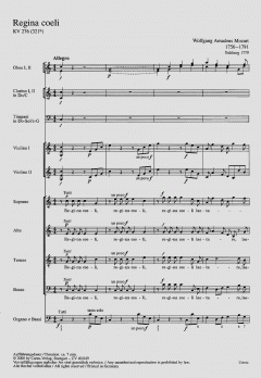 Regina coeli in C-Dur KV276 von Wolfgang Amadeus Mozart (Download) 