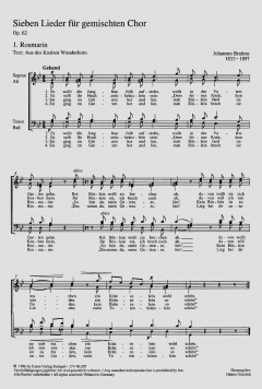 Brahms: Sieben Lieder op. 62 (Johannes Brahms) 