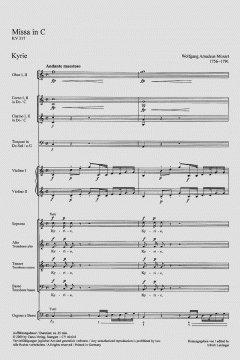 Missa in C (Krönungsmesse) KV 317 von Wolfgang Amadeus Mozart (Download) 