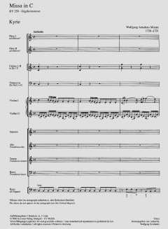 Missa in C-Dur KV 259 (W.A. Mozart) 