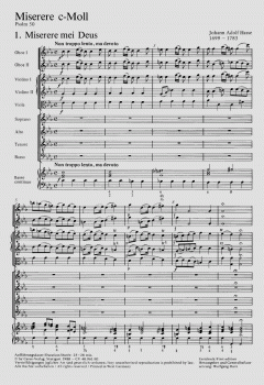 Miserere in c-Moll von Johann Adolf Hasse (Download) 