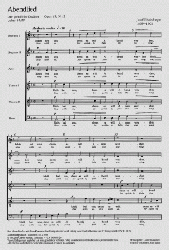 Abendlied op. 69 Nr. 2 von Josef Gabriel Rheinberger (Download) 