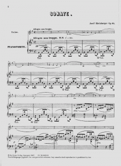 Violinsonate Nr. 2 in e-Moll op. 105 von Joseph Gabriel Rheinberger im Alle Noten Shop kaufen