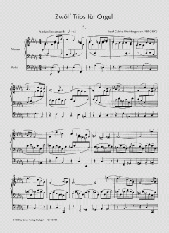 Zwölf Trios für die Orgel op. 189 von Joseph Gabriel Rheinberger im Alle Noten Shop kaufen (Partitur)