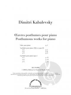 Posthumous Works for Piano von Dmitrij B. Kabalevski 