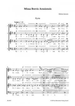 Missa Brevis Arosiensis von Mårten Jansson (Download) 