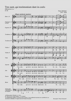 Tres sunt, qui testimonium dant in coelo D181 von Franz Schubert 